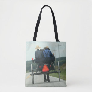 Amish guys tote bag