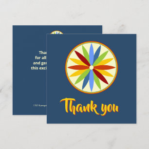 Amish - Hex Sign Sixteen Pointed Rosette 1 Thank You Card