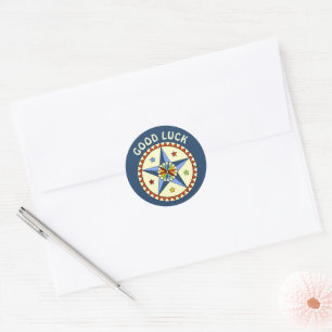 Amish - Hex Sign Stars - GOOD LUCK 1 Classic Round Sticker