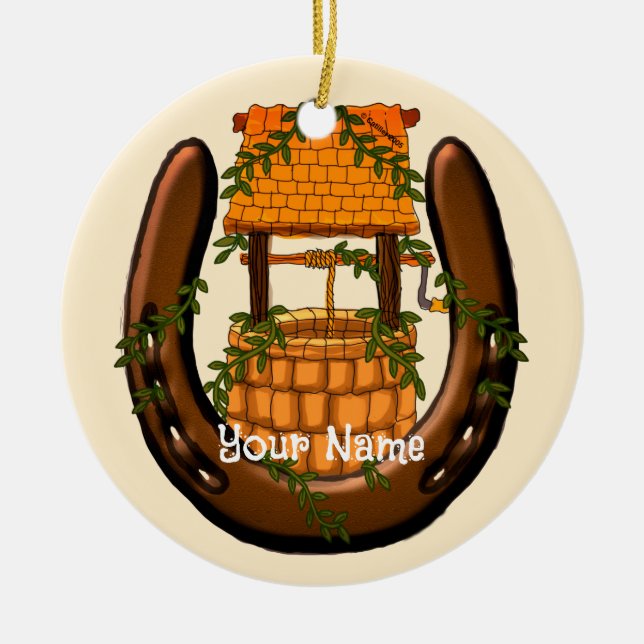 Amish Horseshoe Wishing Well ornament (Front)