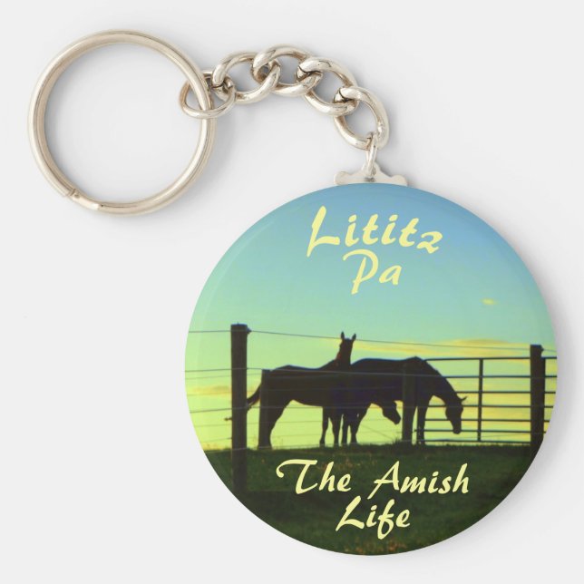Amish Life, Lititz Horses Ketchain Keychain (Front)