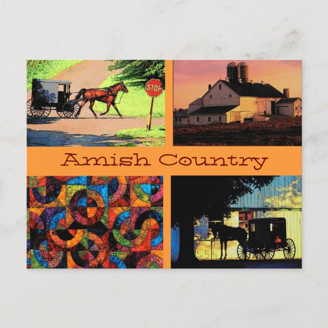 Amish Montage Postcard (Front)