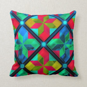 Amish Pinwheels on Steroids Throw Pillow