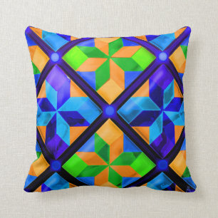 Amish Pinwheels on Steroids v2 Throw Pillow