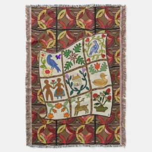 Amish Quilt-Lovers Feast in Cozy Country Colours Throw Blanket