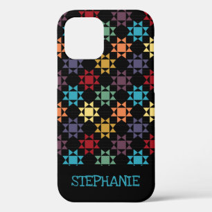 Amish Quilt Print Bright Colours Personalized iPhone 12 Pro Case