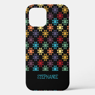 Amish Quilt Print Bright Colours Personalized iPhone 12 Pro Case