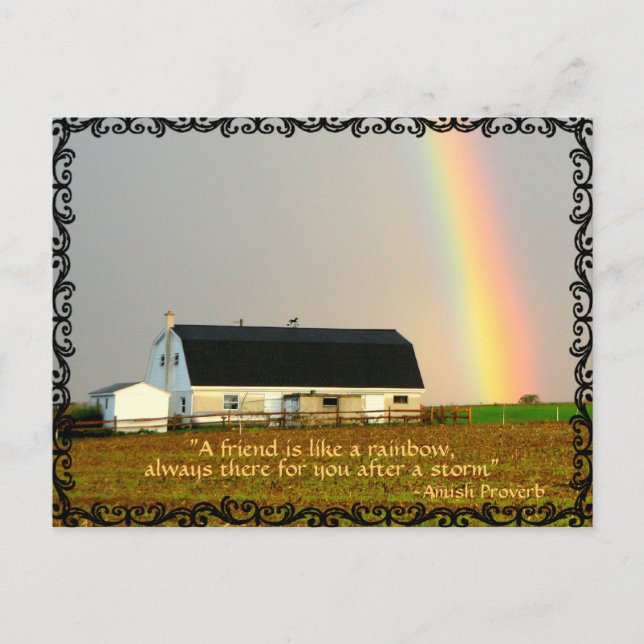 Amish Rainbow. Friends Proverb. Postcard (Front)