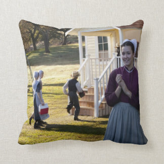 Amish School Days Throw Pillow