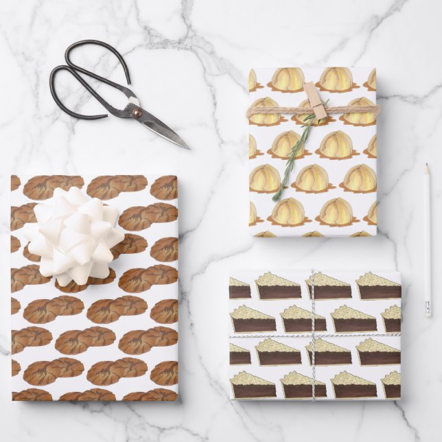 Amish Shoo Fly Pie Apple Dumpling Ginger Snaps Wrapping Paper Sheet (Front)