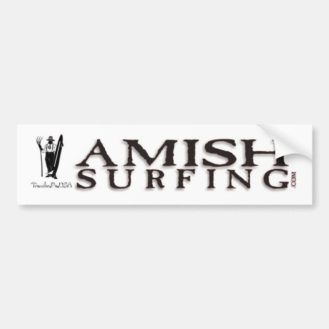 Amish Surfing Bumper Sticker (Front)