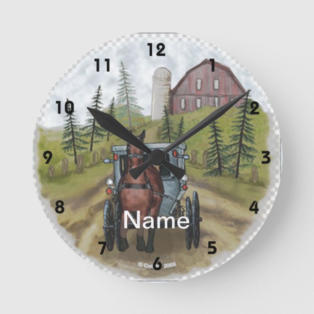 Amish Town Day Clock (Front)