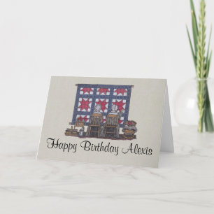 Amish Women Quilting Card