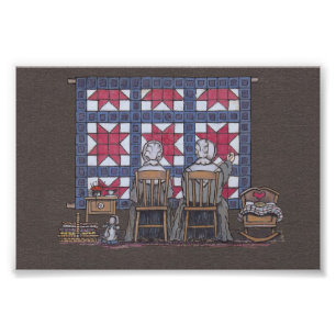 Amish Women Quilting Photo Print