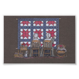 Amish Women Quilting Photo Print