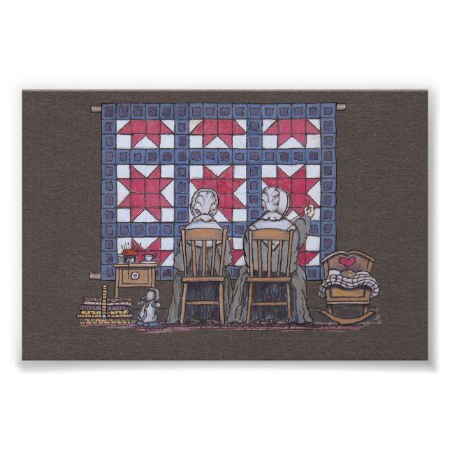 Amish Women Quilting Photo Print (Front)