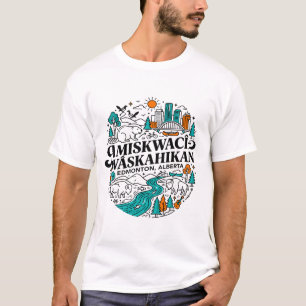 Amiskwacwskahikan Edmonton Alberta Skyline And Nat T-Shirt