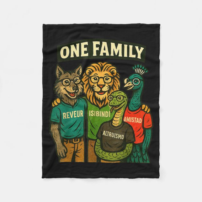Amistad, Isibindi, Altruismo, Reveur 4 Houses 1 Fa Fleece Blanket (Front)