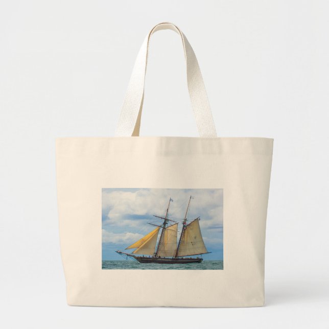 Amistad Under Sail Large Tote Bag (Front)