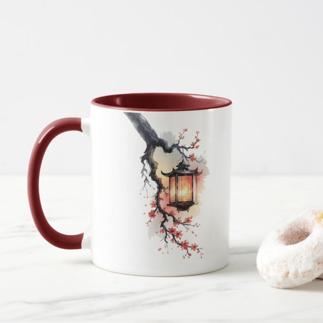 Amita - Cherry Blossom Lantern Twins Mug (With Donut)