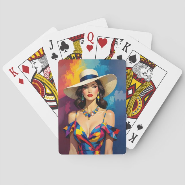 AMITA | Infinite Summer Muse | Abstract Elegance Playing Cards (Back)