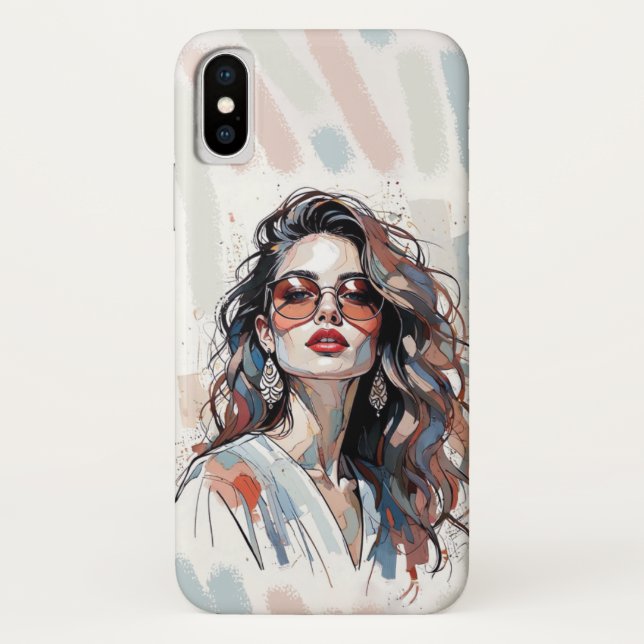 AMITA | Soft Pastel Art Woman Phone Cases (Back)