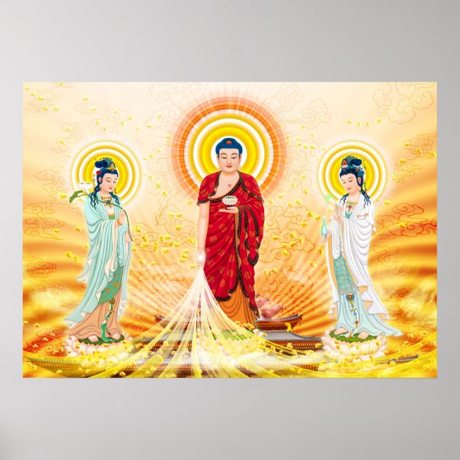 Amitabha Buddha and Bodhisattva Poster (Front)