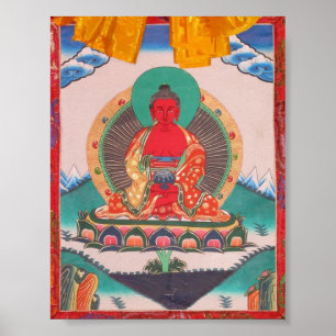 Amitabha Buddha Tibetan Buddhist Thangka Art Poster