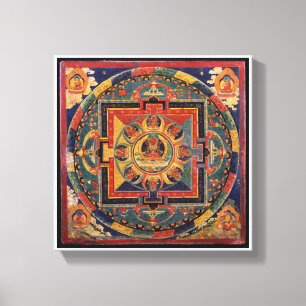 Amitayus mandala, 19th century Tibetan school Canvas Print