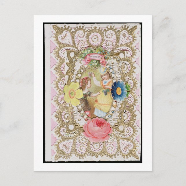 Amitié, carte Valentine, c.1870 (litho couleur o (Devant)