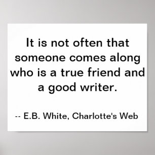 Amitié/Citation de l'écrivain, Poster Web Charlett