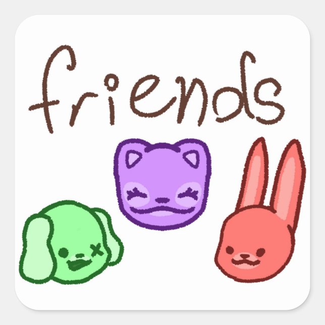 Amitié Colorful Animal Friends Sticker (Devant)
