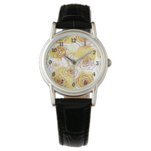 Amitié et joie Roses Jaunes Montre poignet