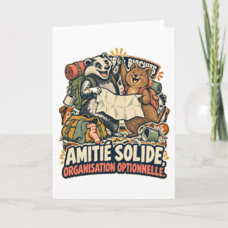 Amitié solide – carte blaireau et quokka