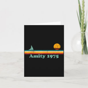 Amity 1975 Retro Sailboat And Sunset Design Idea  Card