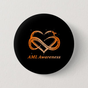 AML Warrior I'm Fine Acute Myeloid Leukaemia Aware 2 Inch Round Button