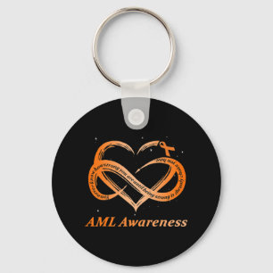 AML Warrior I'm Fine Acute Myeloid Leukemia Awaren Keychain