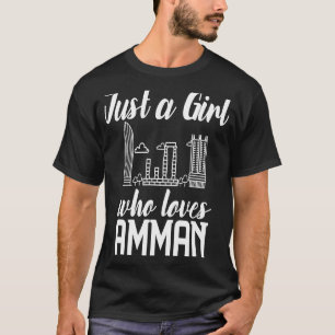 Amman Jordan City Skyline Map Travel 1 T-Shirt