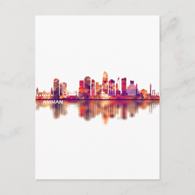 Amman Jordan Skyline Invitation Postcard (Front)