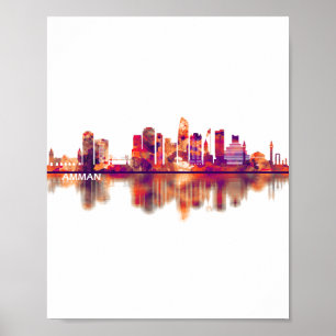 Amman Jordan Skyline Poster