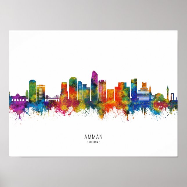Amman Jordan Skyline Poster (Front)