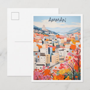 Amman Jordan Travel City Aesthetic Postcard