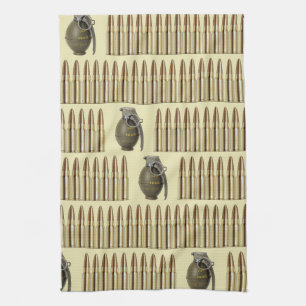 Ammo and grenades pattern kitchen towel