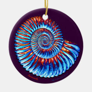 Ammonite Ceramic Ornament