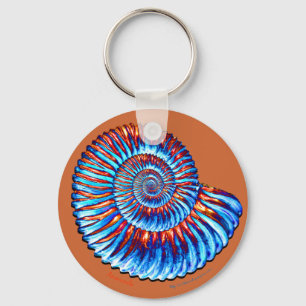 Ammonite fossil keychain