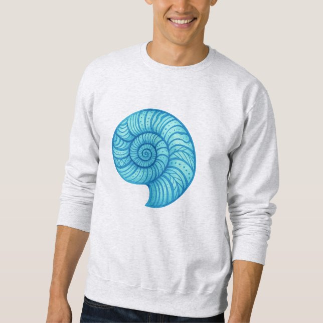 Ammonite Fossil – Neon Spiral Distortion Sweatshirt (Front)