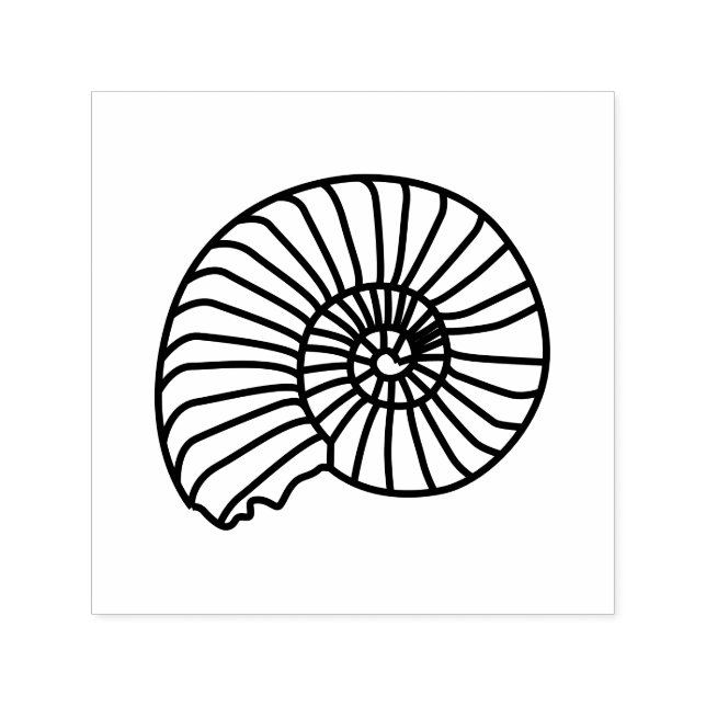 Ammonite Fossil Shell Seashore Beach Image Only Self-inking Stamp (Design)