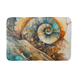 Ammonite Gem Fossil Bath Mat