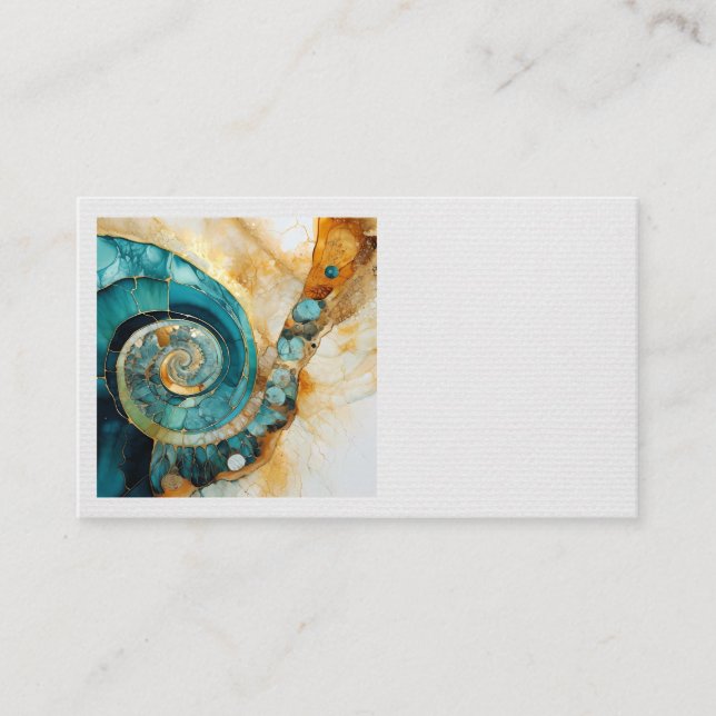 Ammonite Gem Fossil Business Card (Front)
