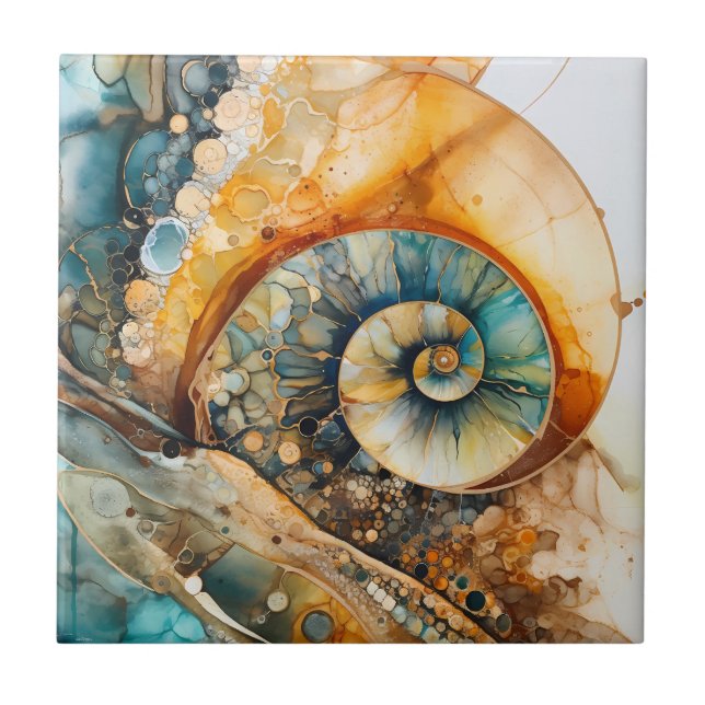 Ammonite Gem Fossil Tile (Front)